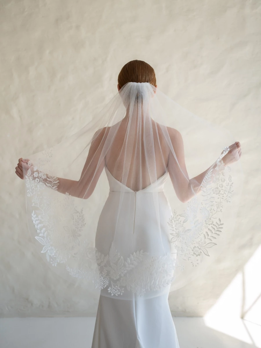 CAMILLE - Réti virágos tüllfátyol