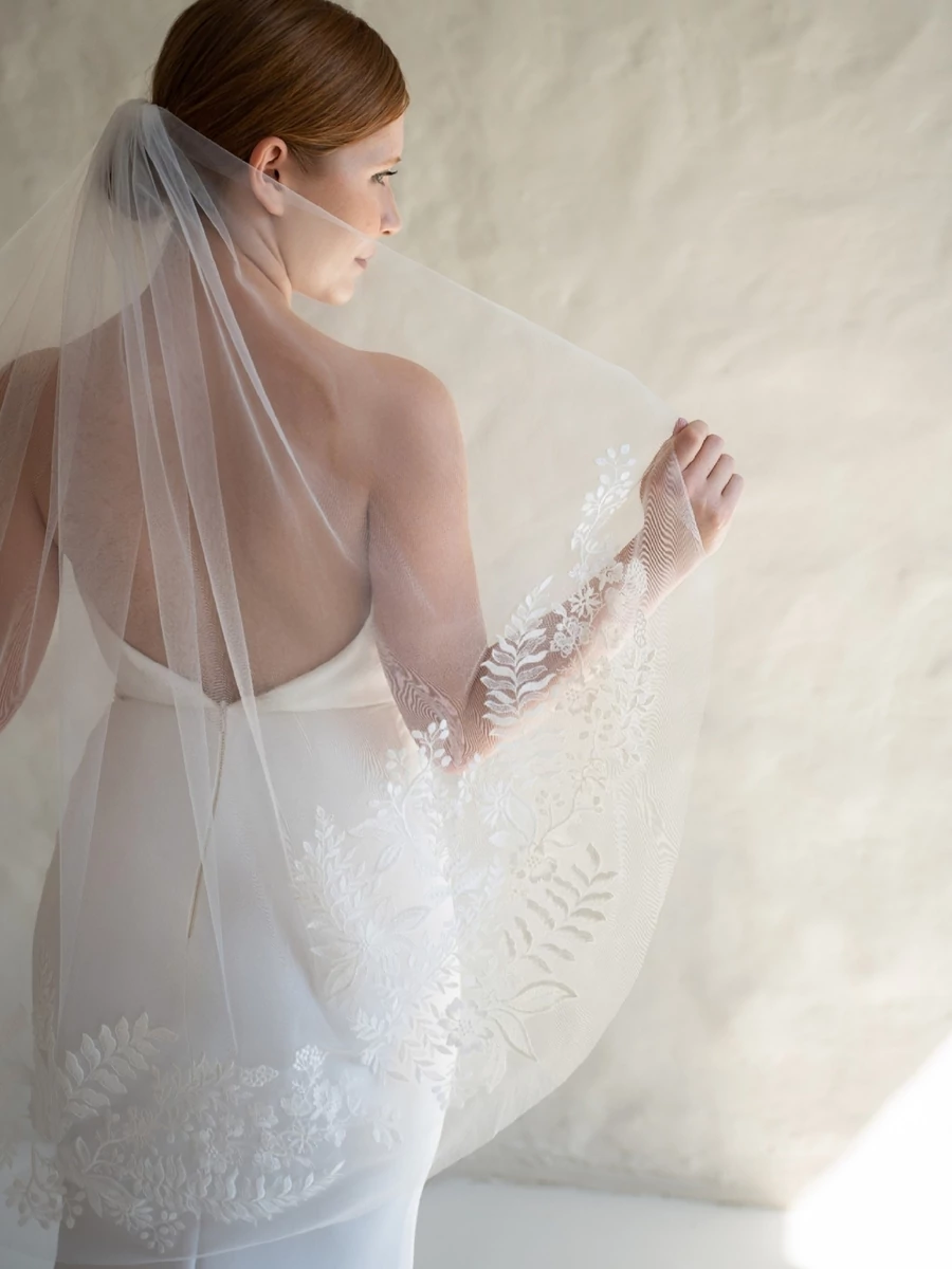 CAMILLE - Réti virágos tüllfátyol