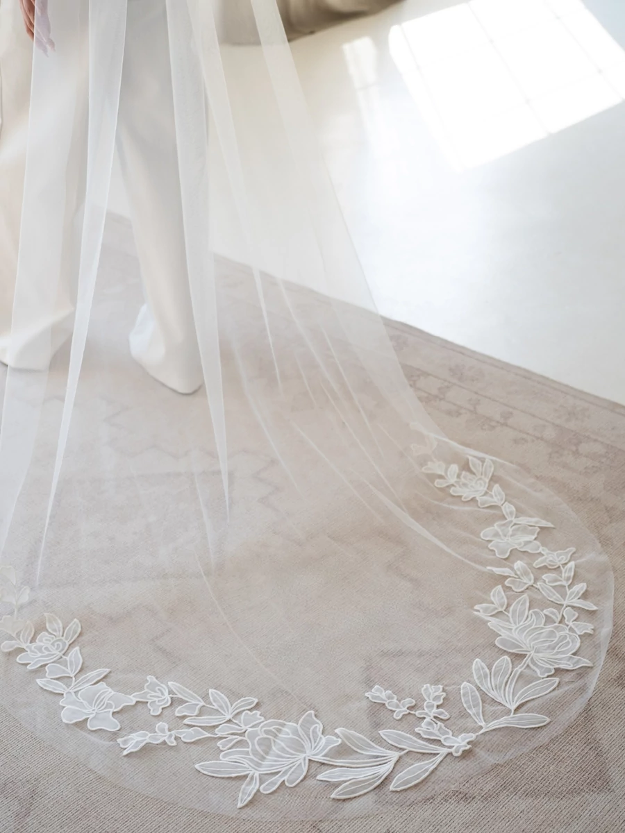 JASMINE - Organza virágos fátyol